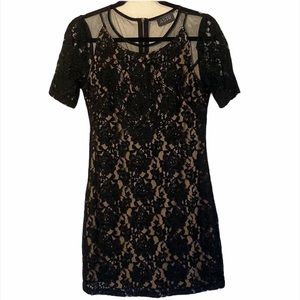 ASTR Lace mini dress illusion neck size Medium